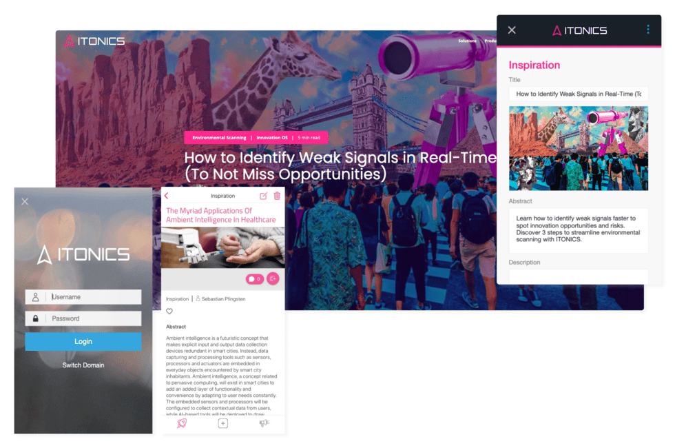 Trend database for collecting trends and inspiration